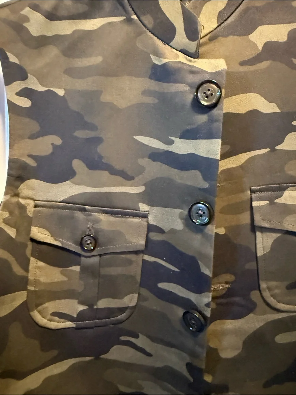 Men's Camouflage Utility Vest - Olive Camo